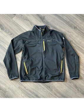 Eddie Bauer First Ascent Jacket Mens L Gray FreeHeat Full Zip Stretch Fleece